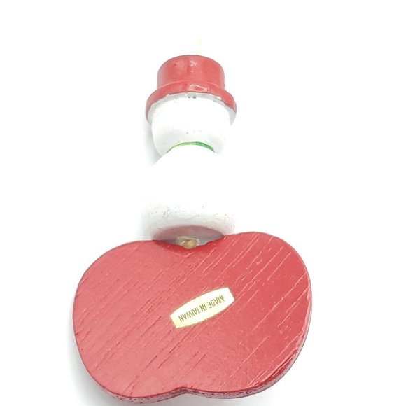 5 Wooden Ornaments Christmas Holiday Decorations Santa Snowman Tree great shape - Picture 3 of 12